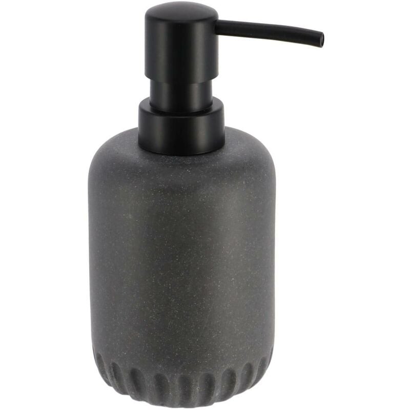 foto del prodotto distributore di sapone rotondo in poliresina 235 ml grigio scuro tendance