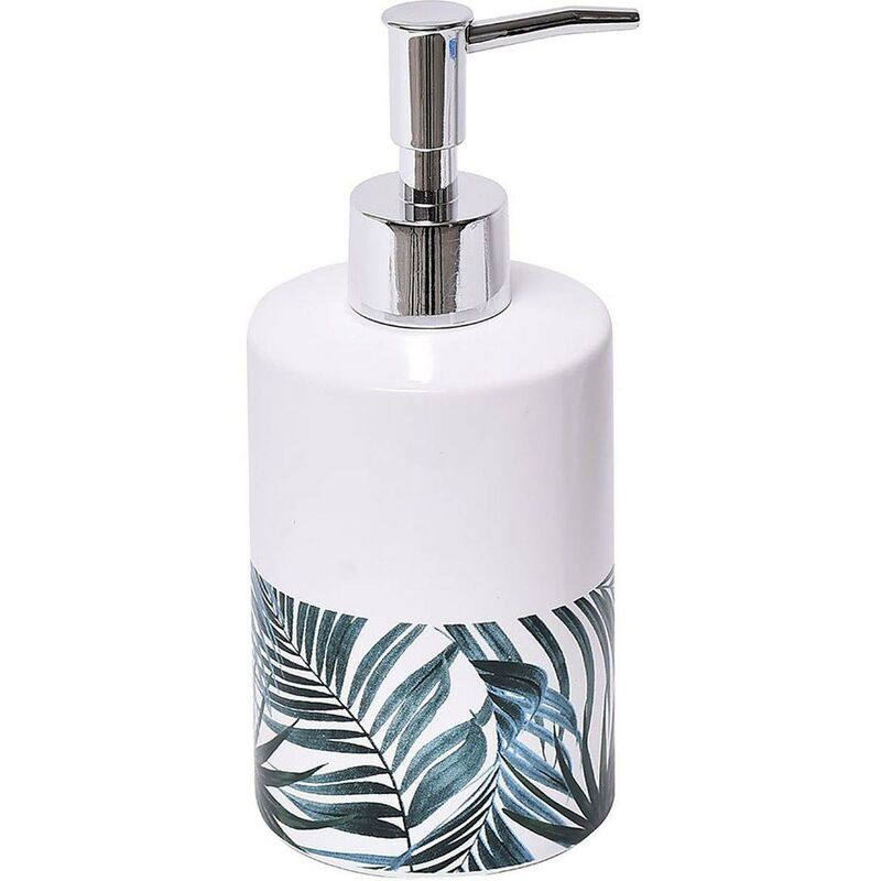 foto del prodotto distributore di sapone rotondo stampato in dolomite 320 ml tropicale tendance