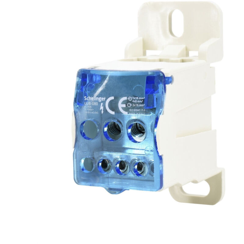 foto del prodotto distributore modulare 7 ingressi 6-16mm - uscite 4x2,5-6mm e 2x2,5-16mm - collegamento elettrico sicuro