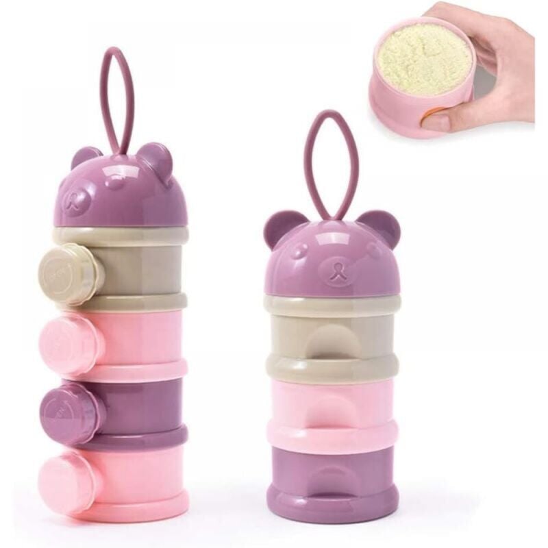 foto del prodotto distributore portatile di latte in polvere, contenitore per la conservazione del latte in polvere da 2 pezzi, scatola per il latte in polvere con