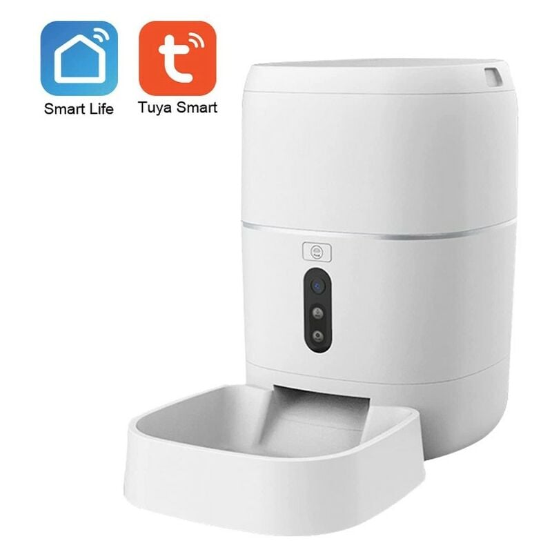 foto del prodotto distributore smart wifi di cibo per animali domestici con camera ip integrata tuya