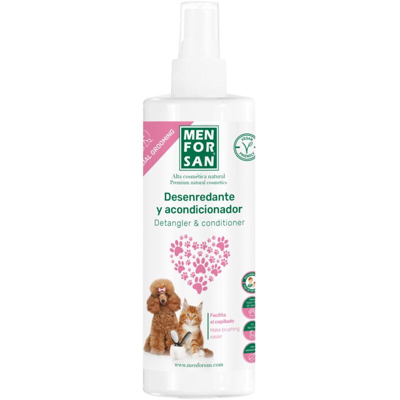 foto del prodotto districante ammorbidente per cani e gatti 500 ml, facilita la spazzolatura, senza bisogno di acqua, bianco menforsan