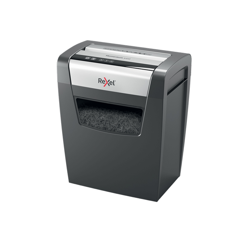 foto del prodotto distruggidocumenti rexel momentum x410 10 fogli taglio frammentato cap. 23lt