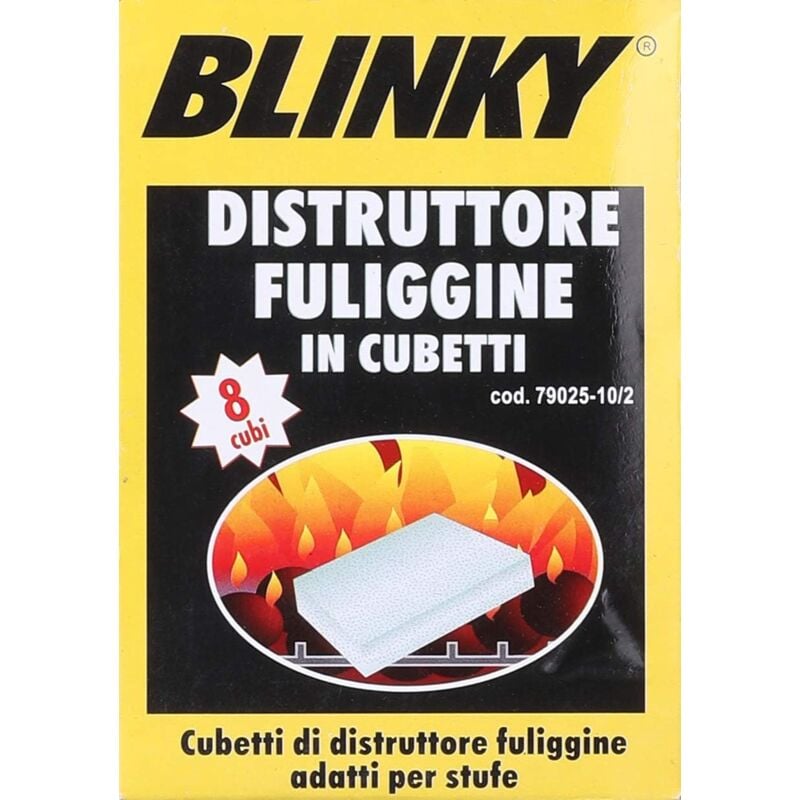 foto del prodotto distruttore fuliggine blinky per stufe carbone o legna, 8 cubi