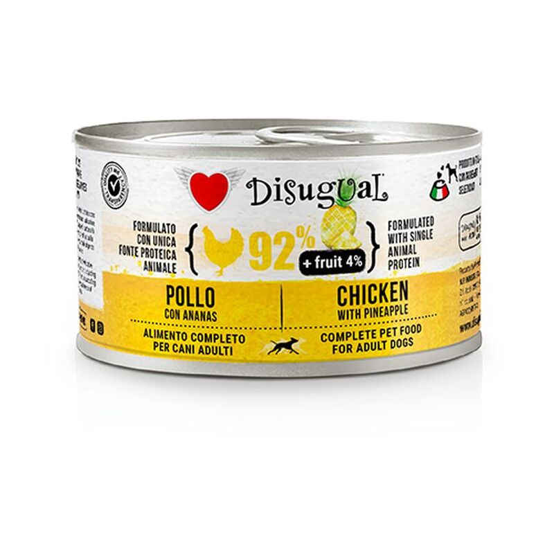 foto del prodotto disugual cane fruit pat monoprotein lattina 150gr pollo e ananas