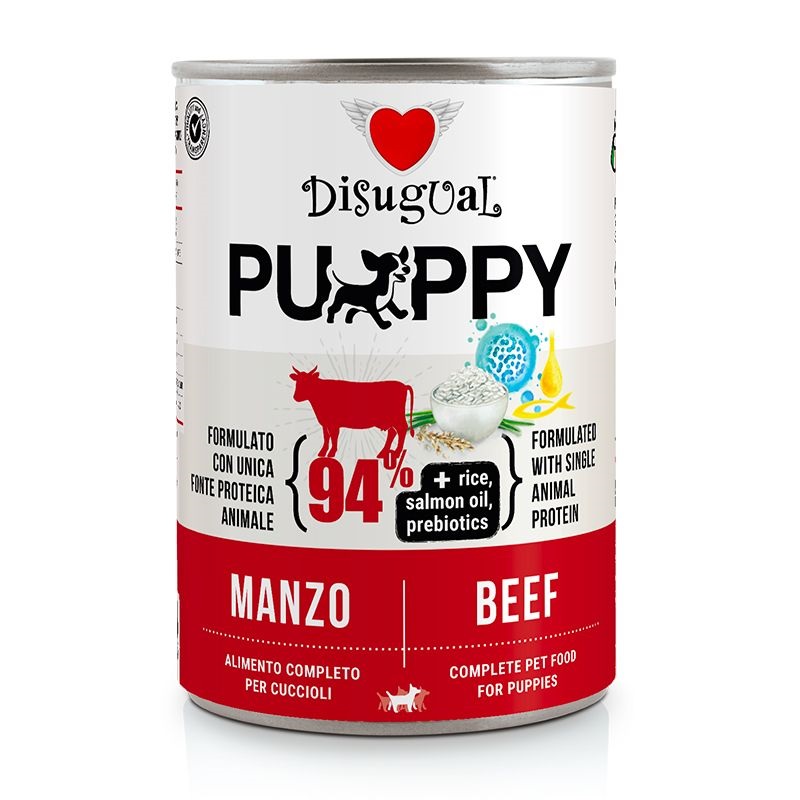 foto del prodotto disugual cane puppy monoproteico manzo lattina 400 gr