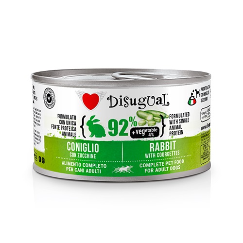 foto del prodotto disugual cane vegetable adulto coniglio amp zucchine lattina 150 gr