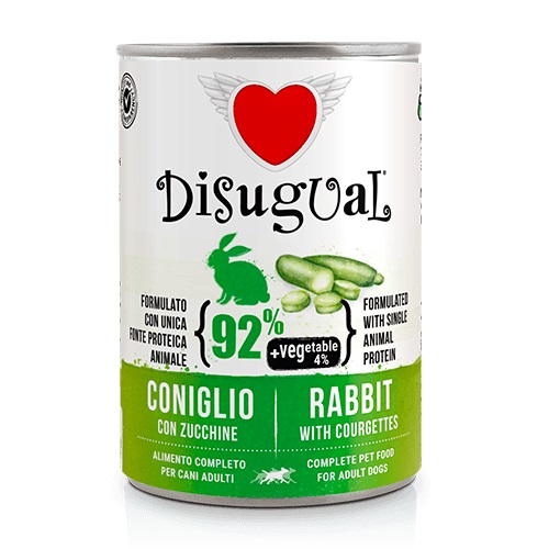 foto del prodotto disugual cane vegetable adulto coniglio amp zucchine lattina 400 gr