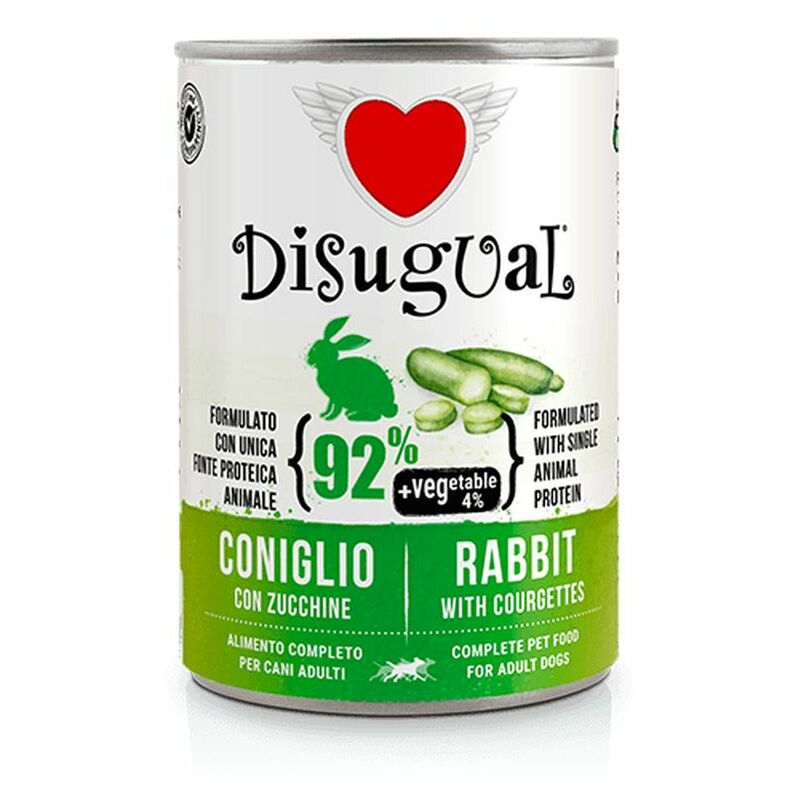 foto del prodotto disugual cane vegetable monoproteico 400gr coniglio e zucchine