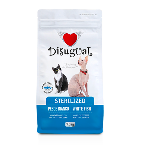 foto del prodotto disugual cat sterilised pesce bianco 1,5 kg 1 ordine scegli lo sconto bzr5 bzr20 200 punti fedelt 