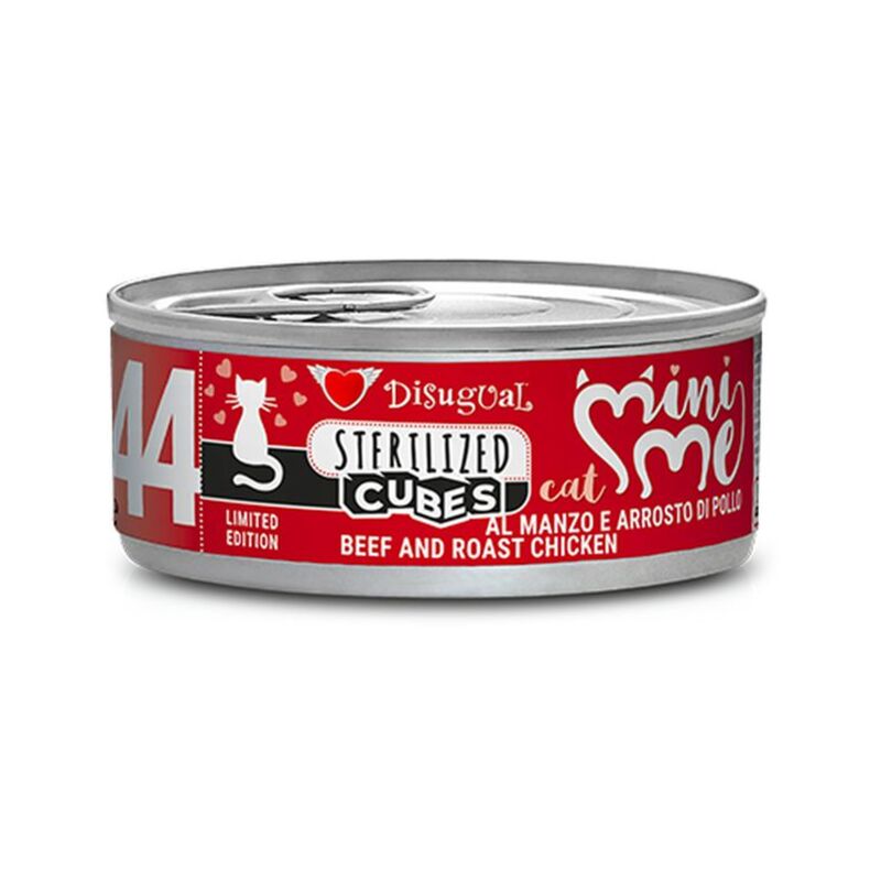 foto del prodotto disugual gatto mini me cubes 85gr 44 sterilized manzo e arrosto di pollo