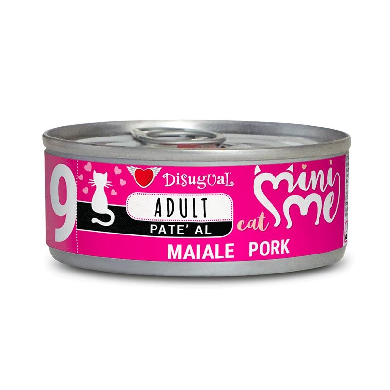 foto del prodotto disugual gatto minime 9 adulto maiale lattina 85 gr