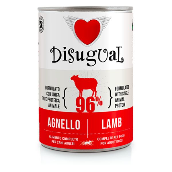 foto del prodotto disugual monoproteico grain free 400 gr agnello umido monoproteico cane 1 ordine scegli lo sconto bzr5 bzr20 200 punti fedelt 