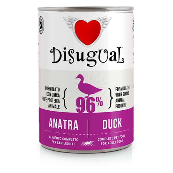 foto del prodotto disugual monoproteico grain free 400 gr anatra confezione da 6 pezzi umido monoproteico cane 1 ordine scegli lo sconto bzr5 bzr20 200 punti fedelt 