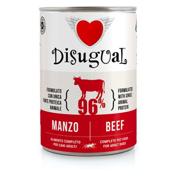 foto del prodotto disugual monoproteico grain free 400 gr manzo confezione da 6 pezzi umido monoproteico cane 1 ordine scegli lo sconto bzr5 bzr20 200 punti fedelt 
