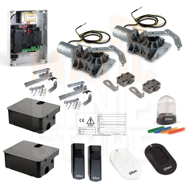 foto del prodotto ditec kit ditcb24 24v cubic cancello ante battenti interrato completo leverismi inclusi e casse ml332