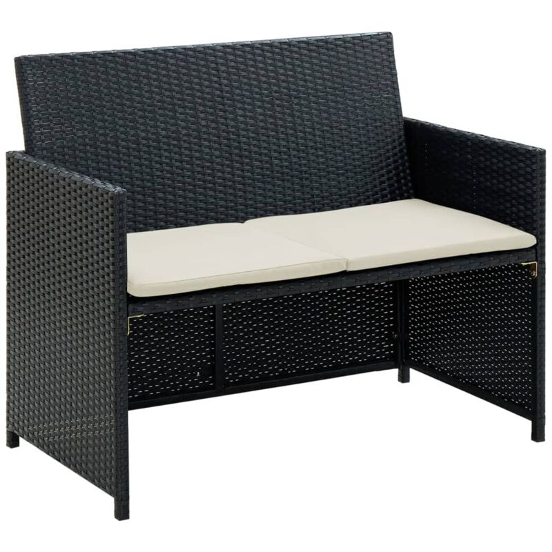 foto del prodotto divanetto da esterni dal design elegante e minimal con cuscini vari colori colore nero