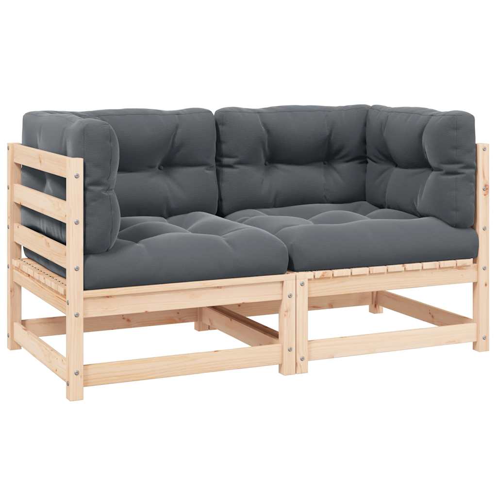 foto del prodotto divani ad angolo da giardino 2 pz con cuscini in legno di pinocod mxl 70754