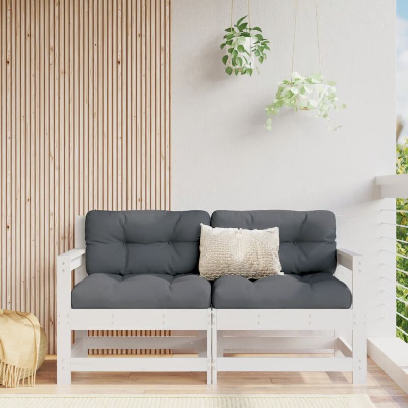 foto del prodotto divani angolari da giardino 2 pz bianchi legno massello di pinocod mxl 132554