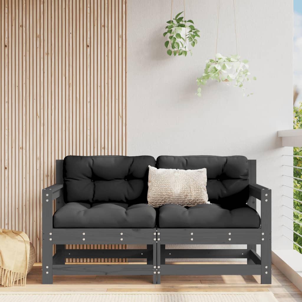 foto del prodotto divani angolari da giardino 2 pz grigi legno massello di pinocod mxl 84627