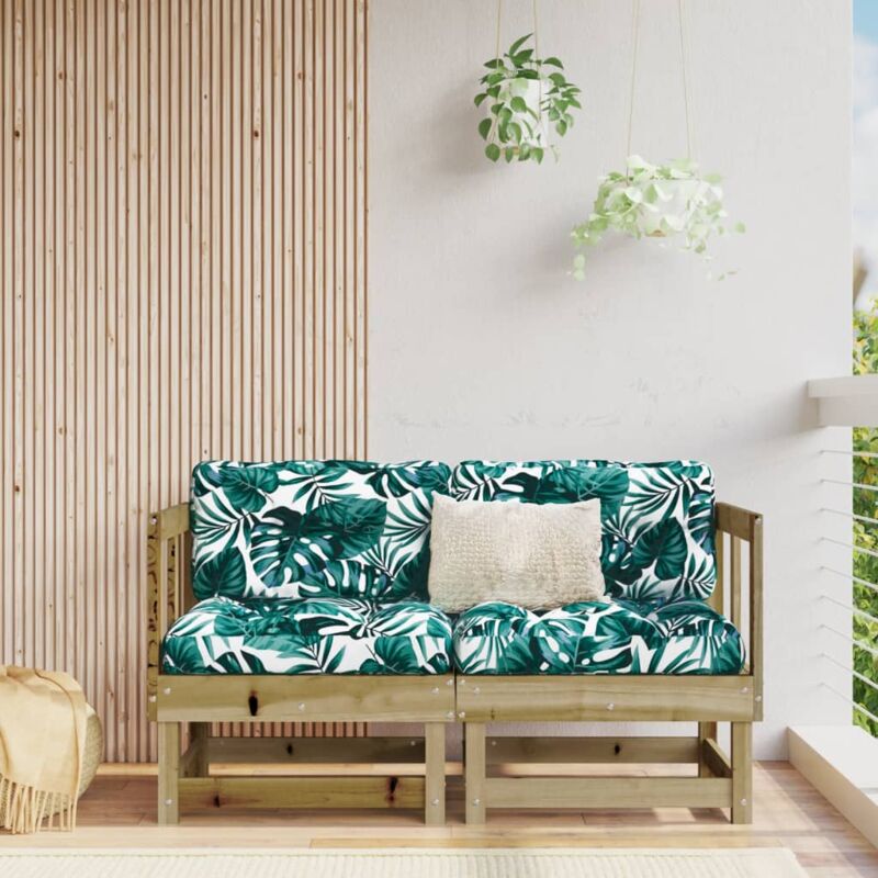 foto del prodotto divani angolari da giardino 2 pz in legno di pino impregnato vidaxl