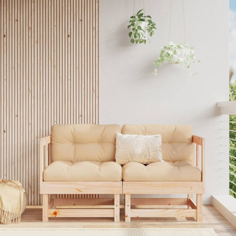 foto del prodotto divani angolari da giardino 2 pz in legno massello di pino vidaxl
