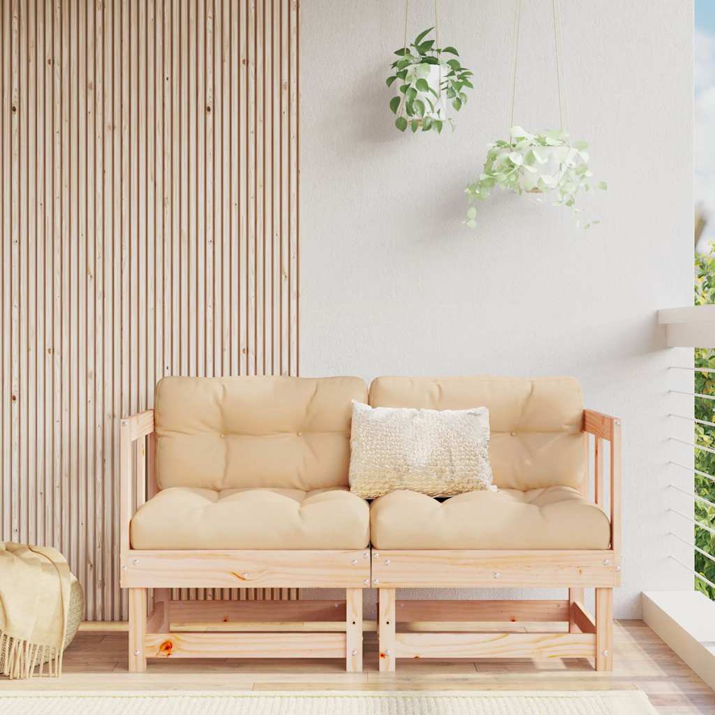foto del prodotto divani angolari da giardino 2 pz in legno massello di pinocod mxl 84834