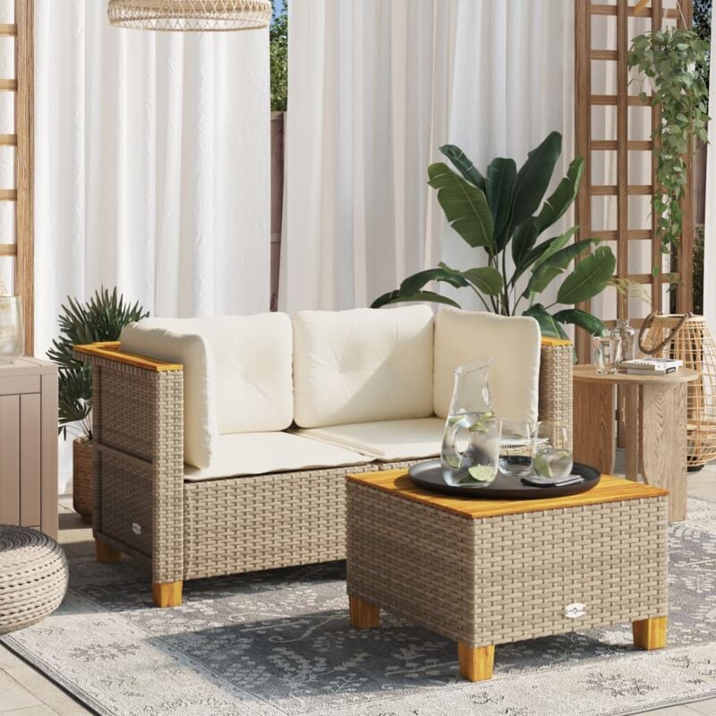 foto del prodotto divani angolari da giardino con cuscini 2pz polyrattan beige vidaxl
