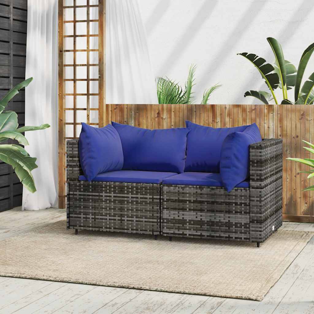 foto del prodotto divani angolari da giardino con cuscini 2pz polyrattan grigiocod mxl 106119