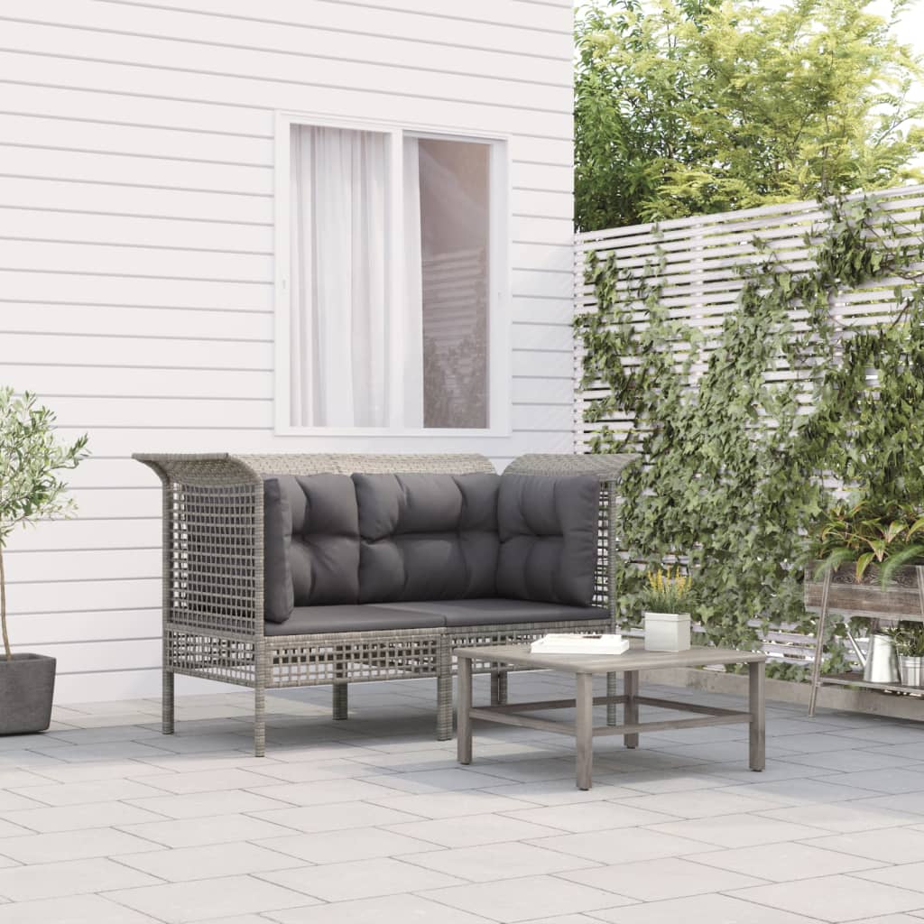 foto del prodotto divani angolari da giardino con cuscini 2pz polyrattan grigiocod mxl 95477