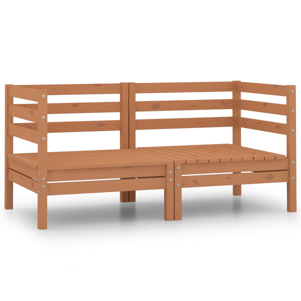 foto del prodotto divani angolari mobili da giardino 2 pezzi in legno di pino massiccio marrone miele 02 0013309