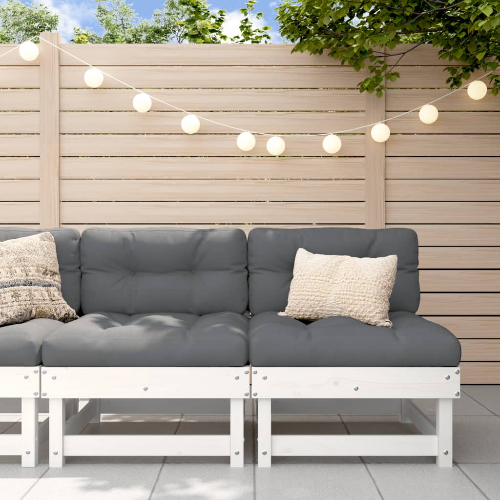 foto del prodotto divani centrali da giardino 2 pz bianchi legno massello di pinocod mxl 132758