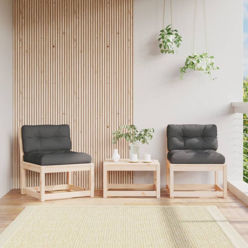 foto del prodotto divani da giardino con cuscini 2 pz legno massello di pino - vidaxl