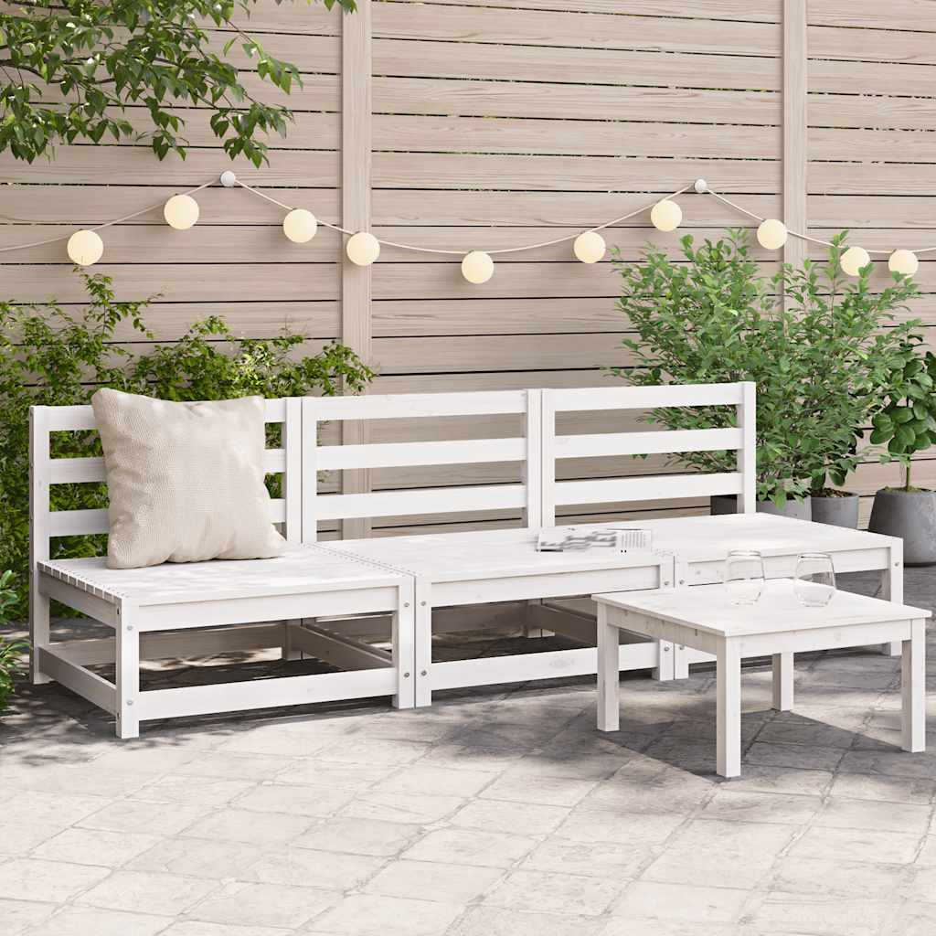 foto del prodotto divani da giardino senza braccioli 3pz 70x70x67cm bianchi pino
