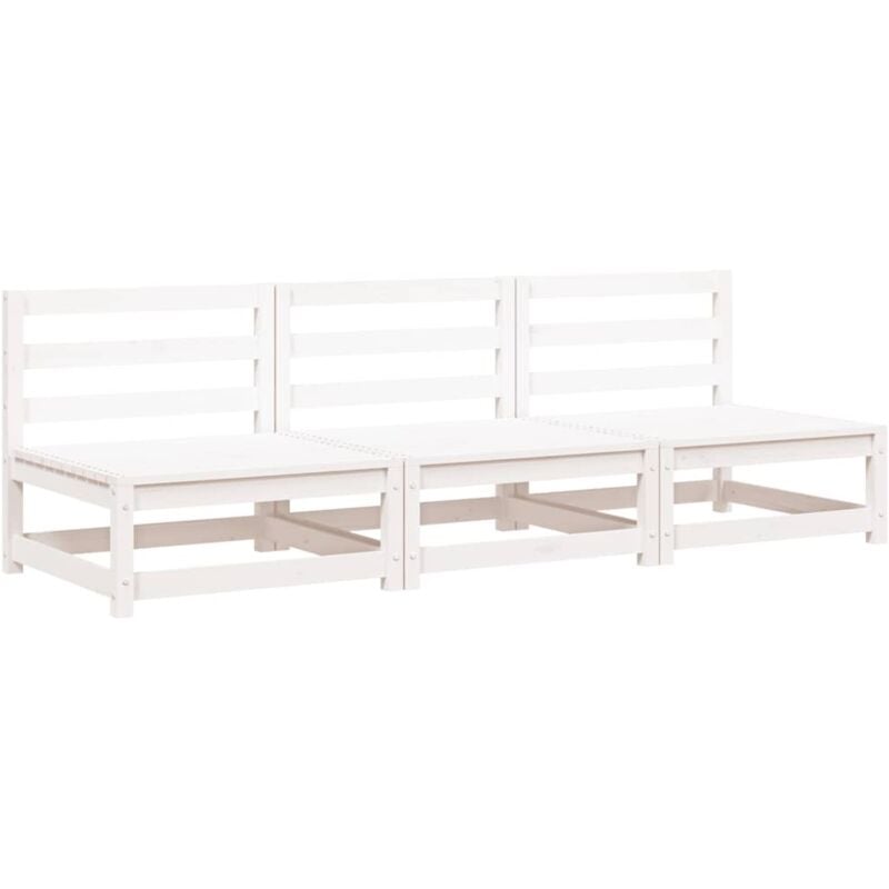 foto del prodotto divani da giardino senza braccioli 3pz 70x70x67cm bianchi pino vidaxl