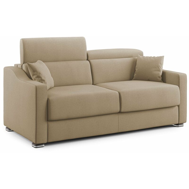 foto del prodotto divani.store amber divano letto matrimoniale in tessuto smacchiabile t05 191 cm mat. 140x197 beige
