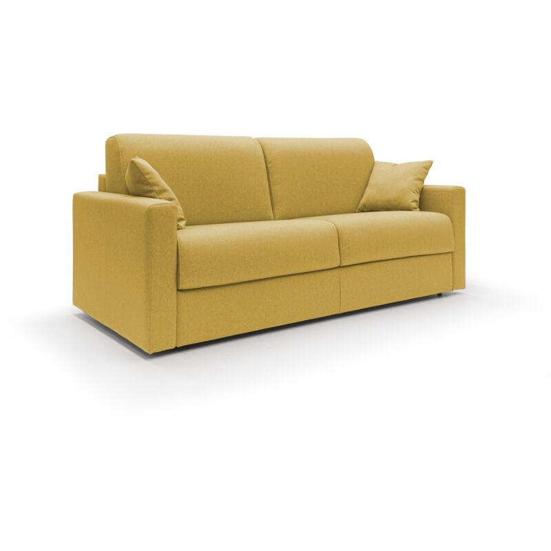 foto del prodotto divani.store chris divano letto matrimoniale tessuto impermeabile 166 cm giallo