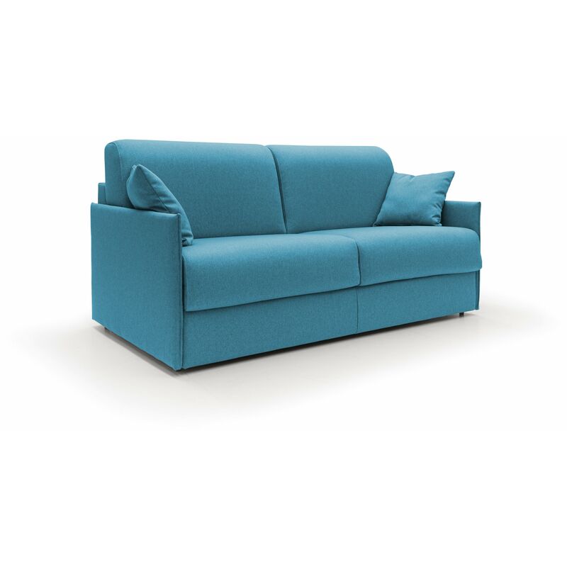 foto del prodotto divani.store evans divano letto matrimoniale in tessuto impermeabile t13 189 cm mat. 160x197 azzurro