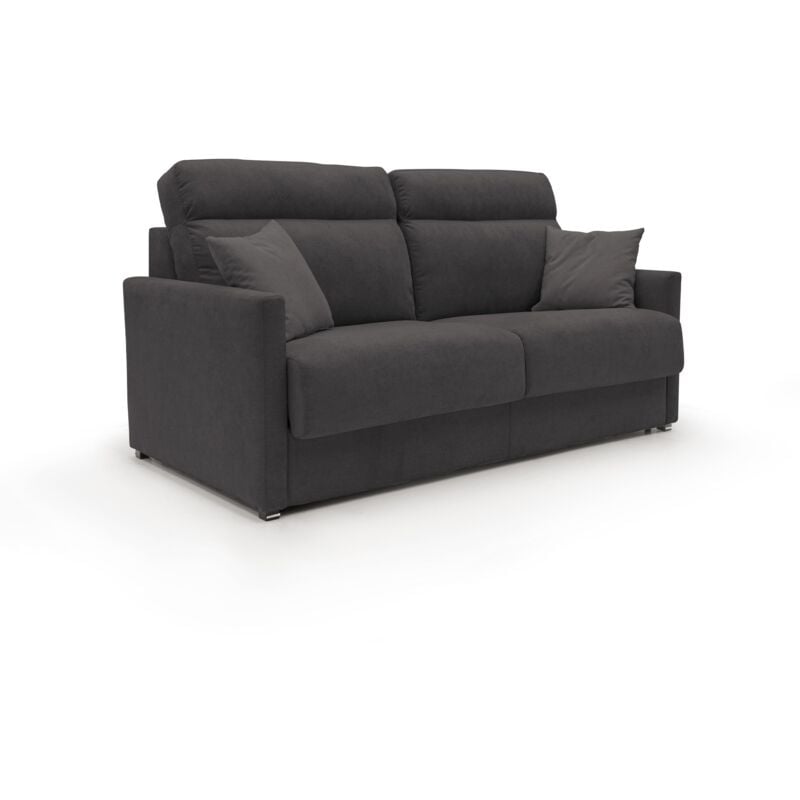 foto del prodotto divani.store margot divano letto matrimoniale con schienale morbido alto in tessuto t02 196 cm mat. 160x197 nero