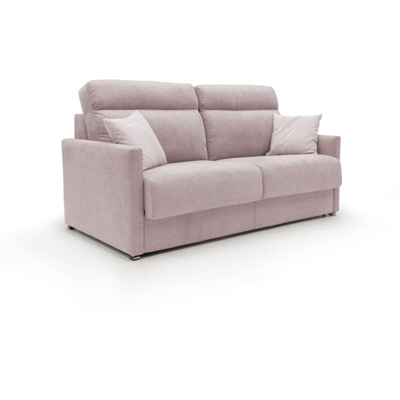 foto del prodotto divani.store margot divano letto matrimoniale con schienale morbido alto in tessuto t02 196 cm mat. 160x197 rosa