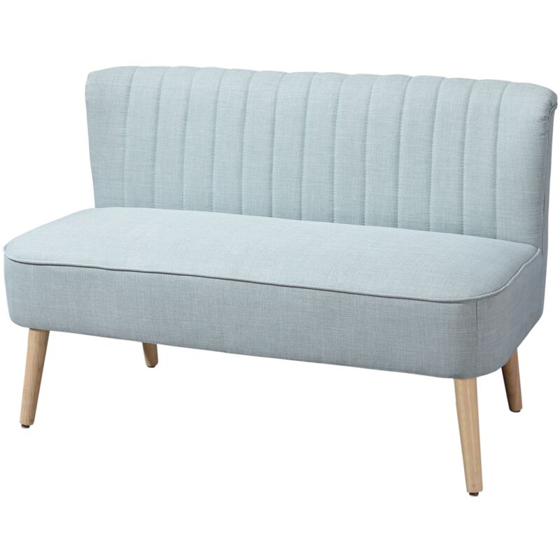 foto del prodotto divano 2 posti 117x56.5x77 cm in tessuto con gambe in legno verde chiaro