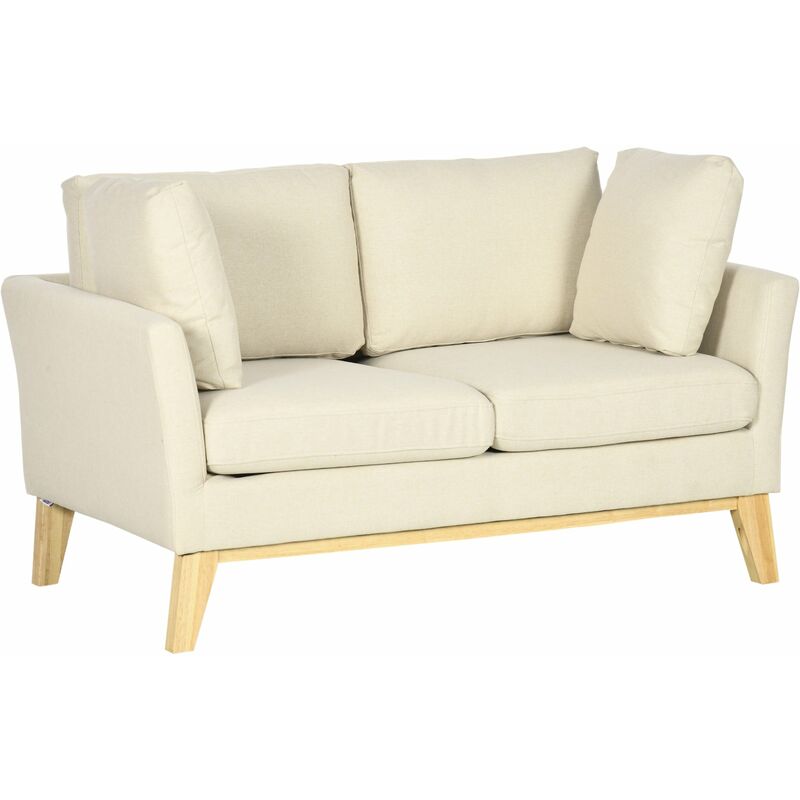 foto del prodotto divano 2 posti 137x78x78 cm in tessuto effetto lino beige