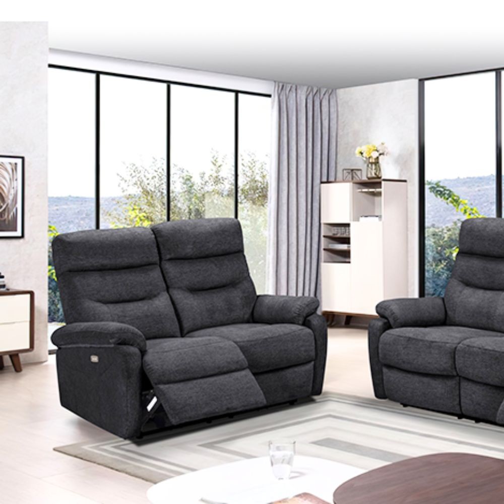 foto del prodotto divano 2 posti 2 recliner elettrici brienz colore grigio scuro