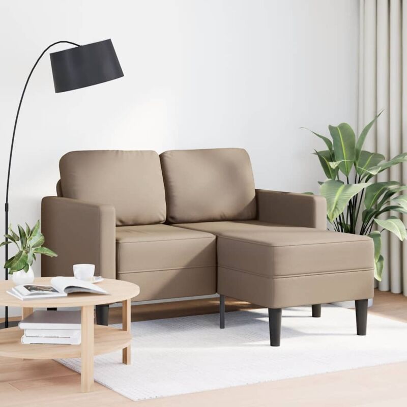 foto del prodotto divano 2 posti con chaise a l cappuccino 125 cm in similpelle vidaxl