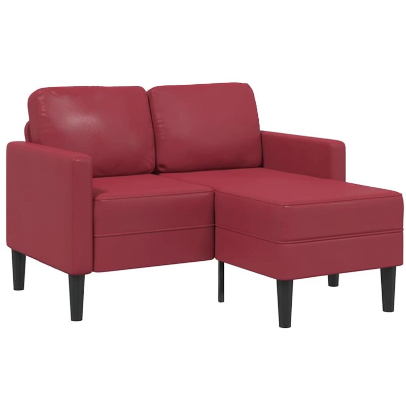 foto del prodotto divano 2 posti con chaise a l rosso vino 125 cm in similpelle vidaxl
