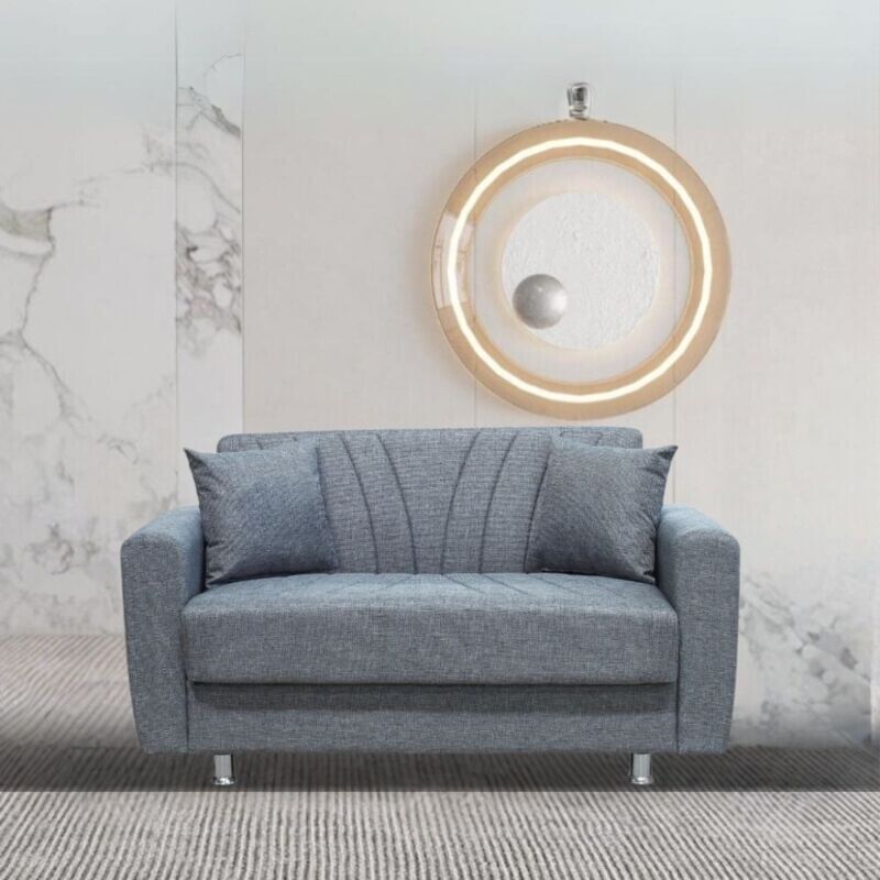 foto del prodotto divano 2 posti con contenitore e funzione letto poem grigio 149x78x78h