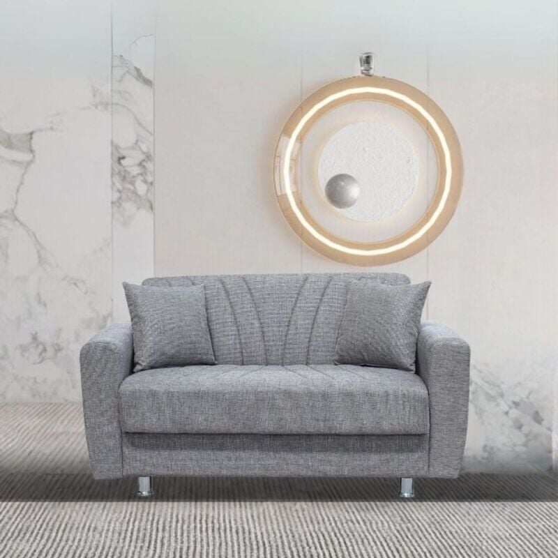 foto del prodotto divano 2 posti con contenitore e funzione letto poem tortora 149x78x78h