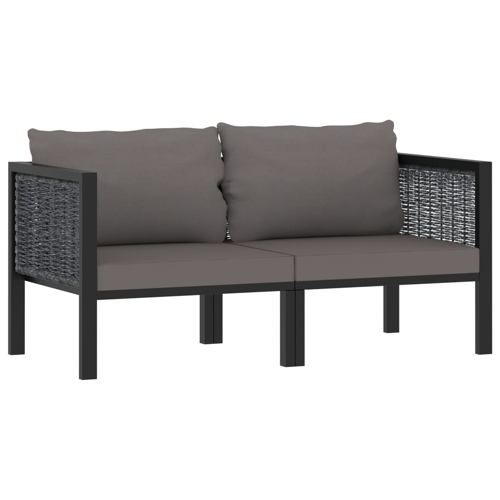 foto del prodotto divano 2 posti con cuscini 136 x 68 x 64 cm resina intrecciata antracite