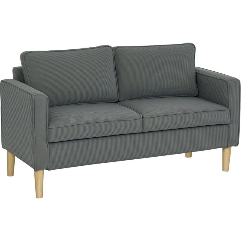 immagine 0 del prodotto divano 2 posti con spazio contenitore e 2 cuscini 140x63x79 cm grigio