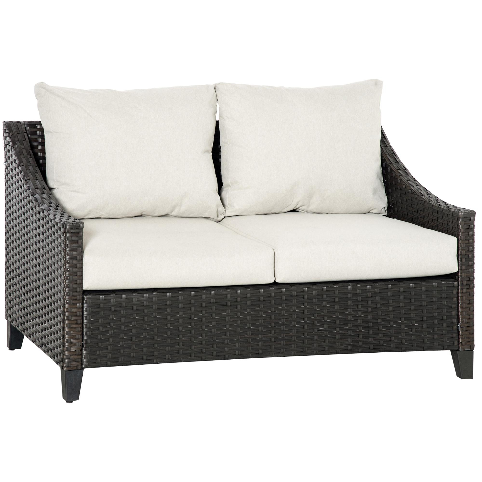 foto del prodotto divano 2 posti da giardino 132x70x74 cm in rattan pe marrone